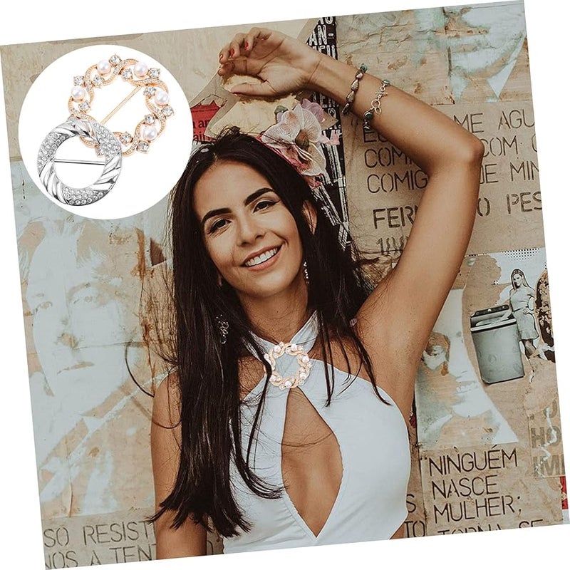 مشبك قميص مشد مشبك وشاح لف حلقة تثبيت وشاح للقمصان كبيرة الحجم - Image 5